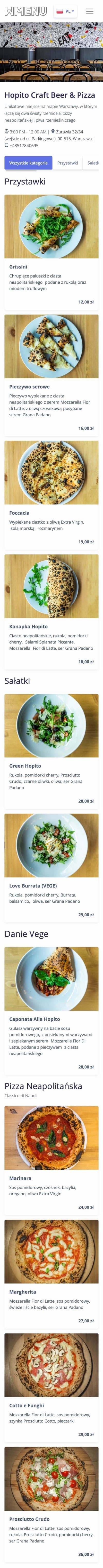 WMenu partner program — digital menu preview on a phone