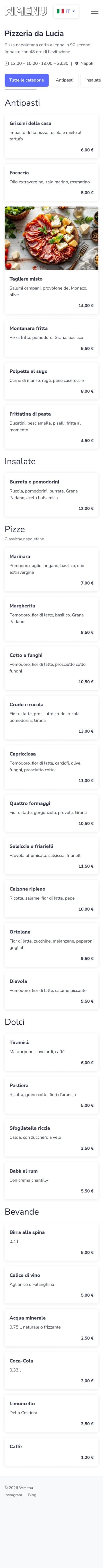 Un software per ristoranti che funziona accanto alla tua cassa — anteprima del menu digitale su telefono